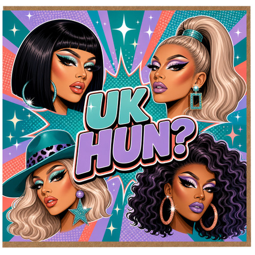 Birthday Card, Glam Pop Art Greeting Card for na