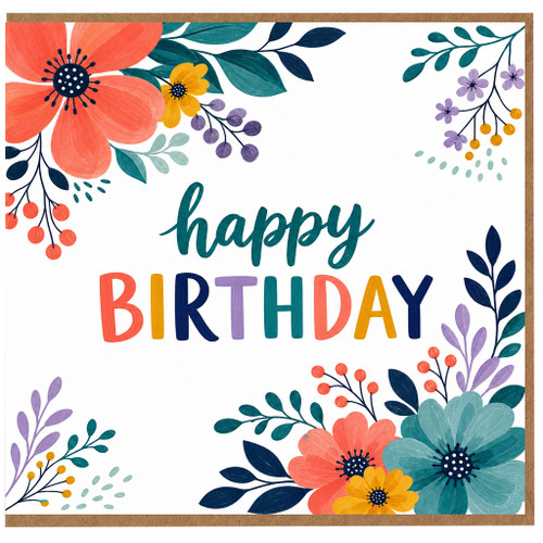 Birthday Card, Floral Birthday Card