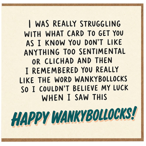 Birthday Card, Happy Wankybollocks Humour Card