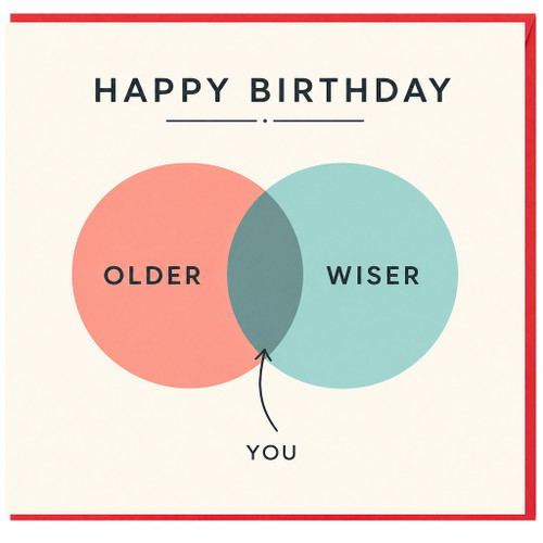 Birthday Card, Older Wiser You Funny Birthday Card