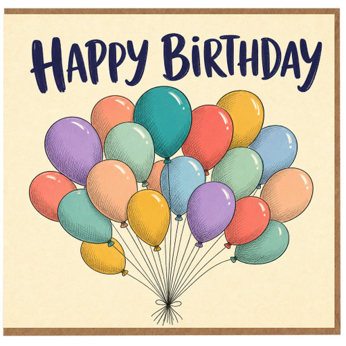 Birthday Card, Colourful Balloon Birthday Greeting Card