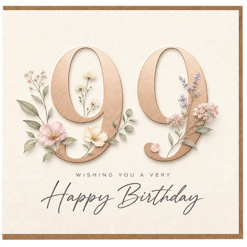 99th Birthday Card, Floral Design
