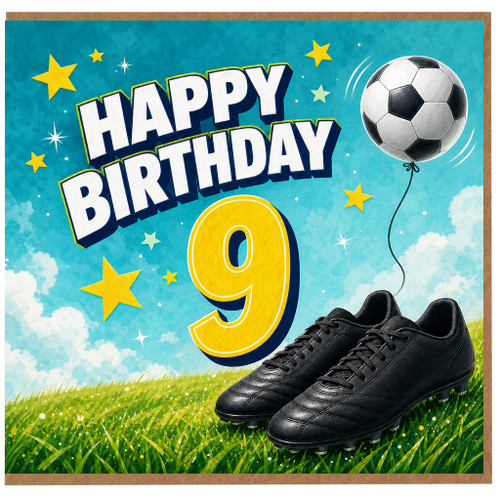 9th Birthday Card, Football Theme Birthday Card