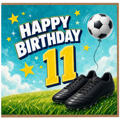 11th Birthday Card, Football Fan Happy Birthday Card