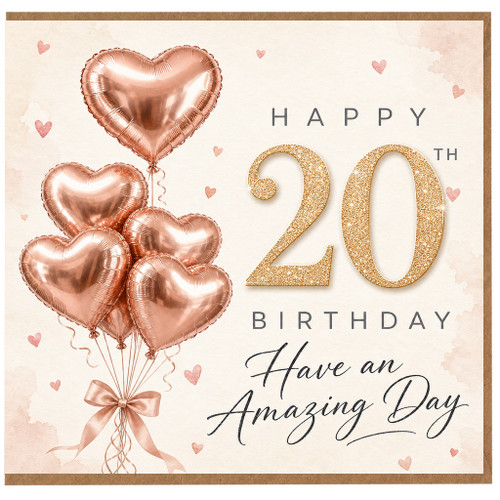 20th Birthday Card, Happy 20th Birthday Have an Amazing Day Card