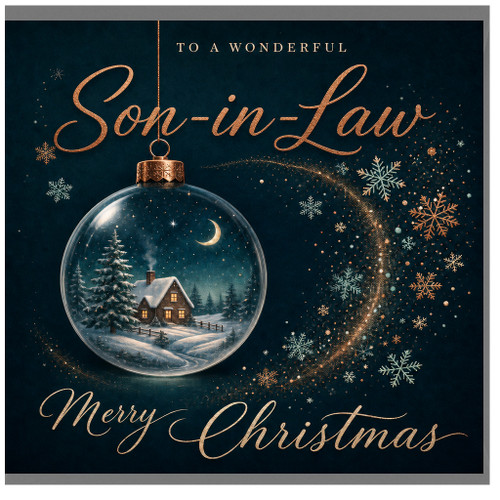 Son - in - Law Christmas Card, To a Wonderful Son - in - Law Merry Christmas Card
