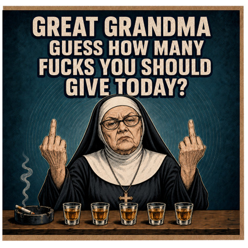 Grandma Funny Rude Card, Great Grandma Swear Card