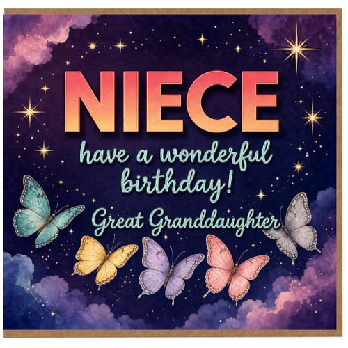 Great Granddaughter Birthday Card, Wonderful Birthday Card for Great Granddaughter