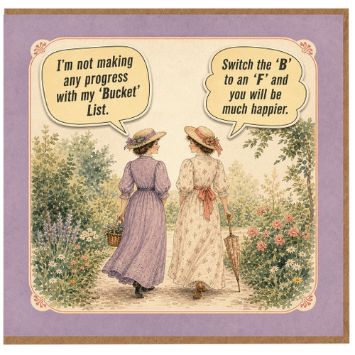 Birthday Card, Vintage Bucket List Joke Card