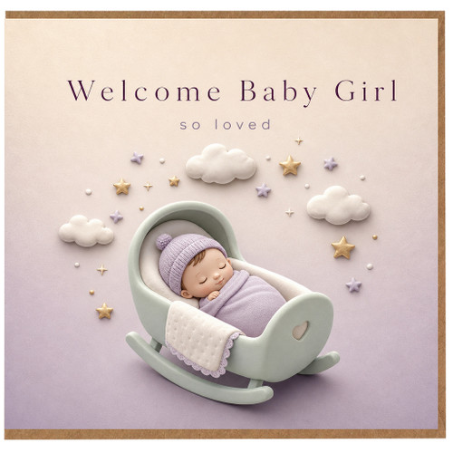 Birthday Card, New Baby Girl Greeting Card