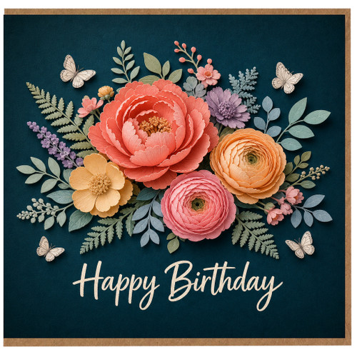 Birthday Card, Floral Bouquet Birthday Card