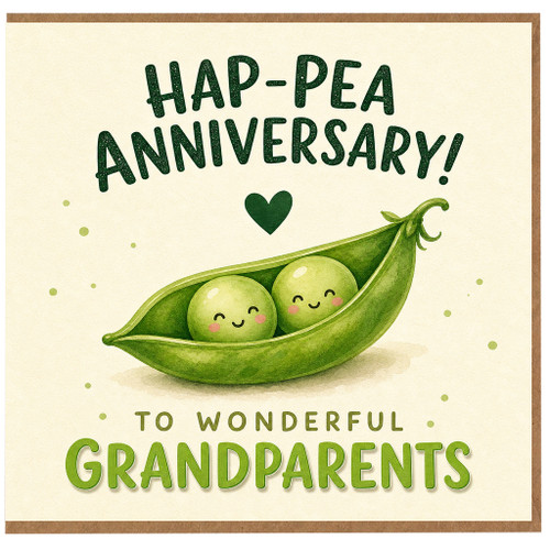 Birthday Card, Hap - Pea Anniversary Cute Pea Pod Design