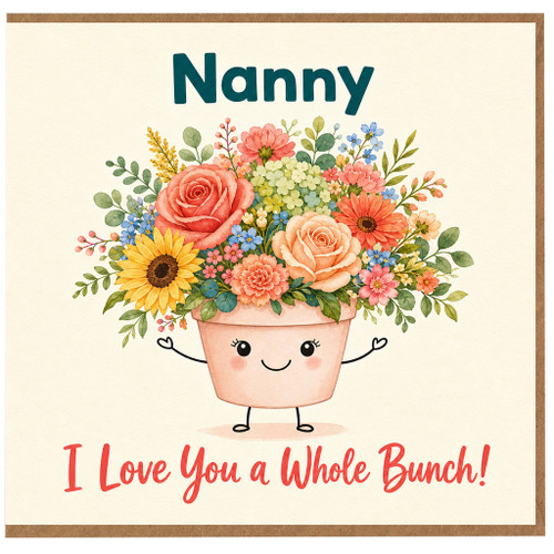 Birthday Card, I Love You a Whole Bunch Floral Greeting Card