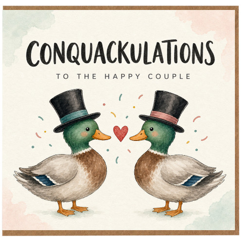 Birthday Card, Wedding Congratulations Card with Ducks