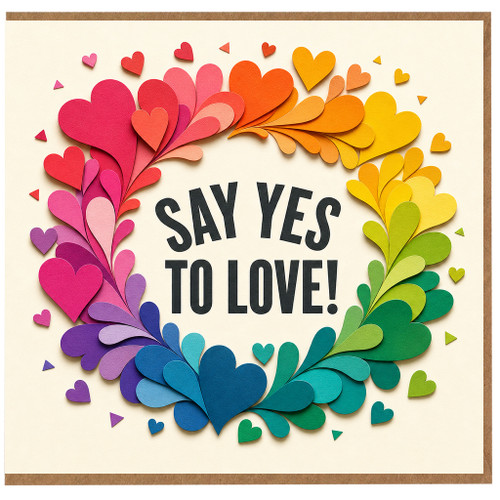 Birthday Card, Say Yes To Love Card, Romantic Greeting Card