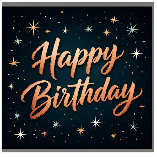 Birthday Card, Happy Birthday Starry Night Design