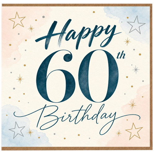 60th Birthday Card, Happy 60th Birthday Greeting Card