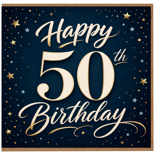 50th Birthday Card, Happy 50th Birthday Card