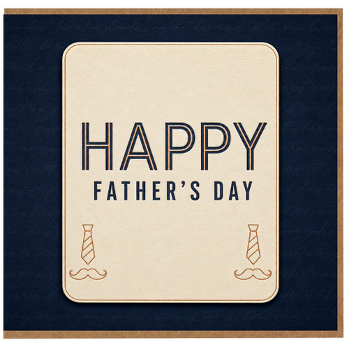 Birthday Card, Happy Day Card with Tie and Moustache Design