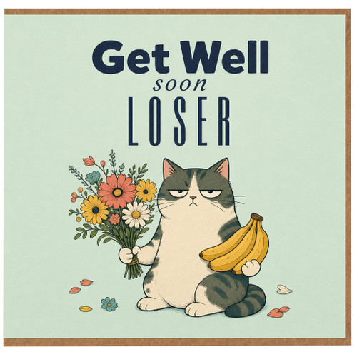 Birthday Card, Funny Cat Get Well Card