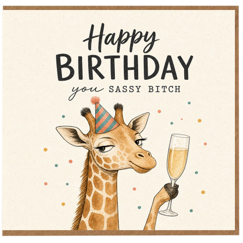 Birthday Card, Sassy Giraffe Birthday Card