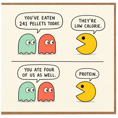 Birthday Card, Retro Arcade Joke Greeting Card