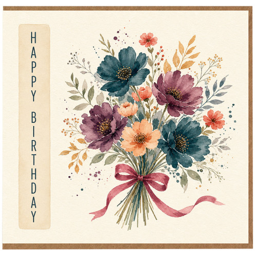 Birthday Card, Floral Bouquet Happy Birthday Card