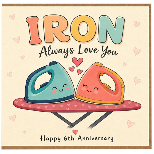6th Birthday Card, Iron Anniversary Card, Always Love You
