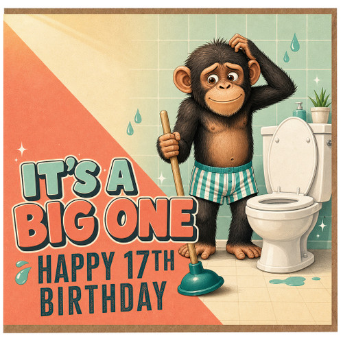 17th Birthday Card, Funny Big One Birthday Card for 17 Year Old