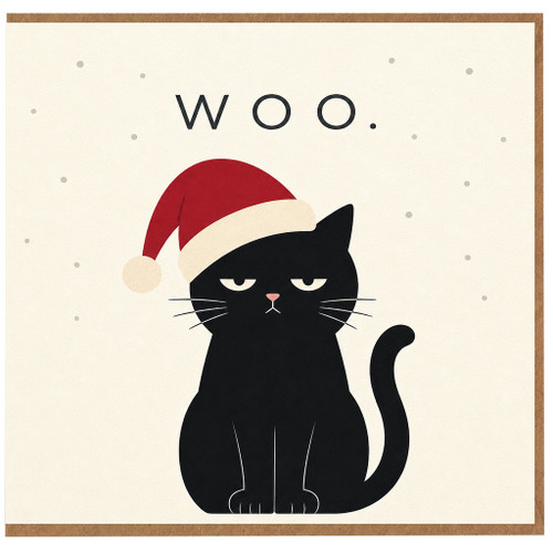 Birthday Card, Grumpy Cat in Santa Hat Card