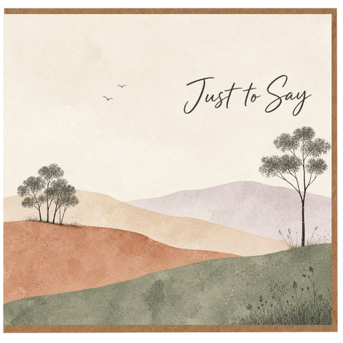 Birthday Card, Pastel Landscape Greeting Card