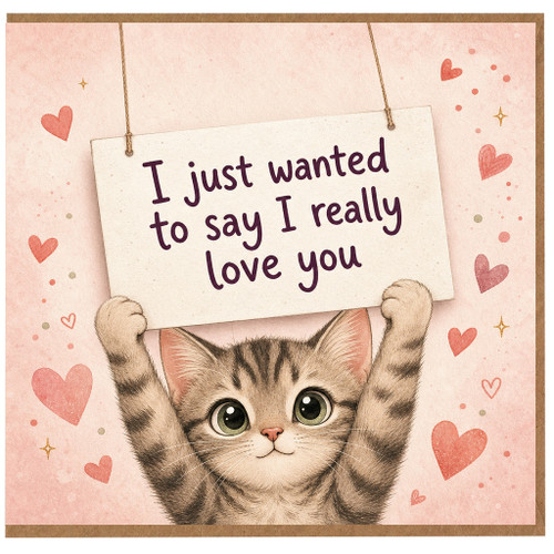 Birthday Card, Cute Kitten Romantic Valentine Card
