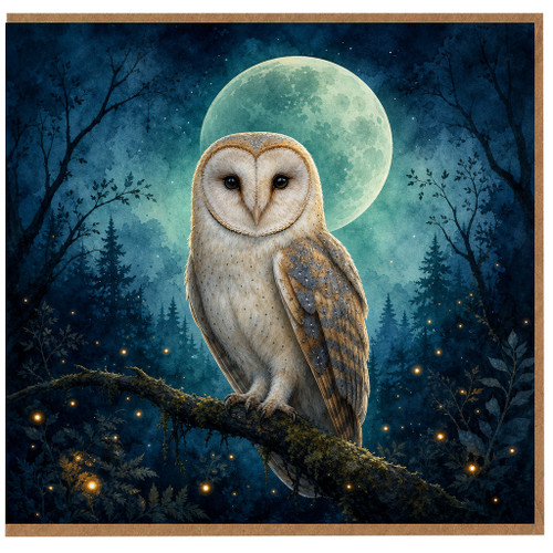 Birthday Card, Moonlit Forest Wildlife Card