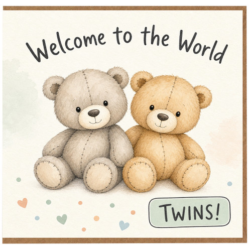 Birthday Card, Welcome to the World Teddy Bears Card