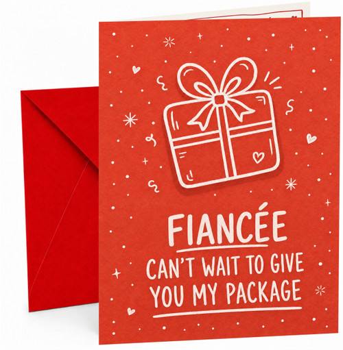 Fiancee Christmas Card Funny Gift Box Package Pun