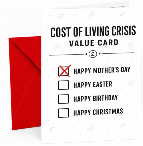 Funny Mother's Day Card Cost of Living Crisis Value Card