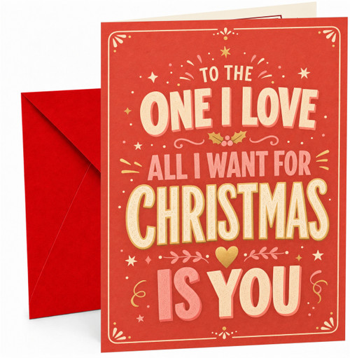 Christmas Card 'All I Want for Christmas Is You' Typography