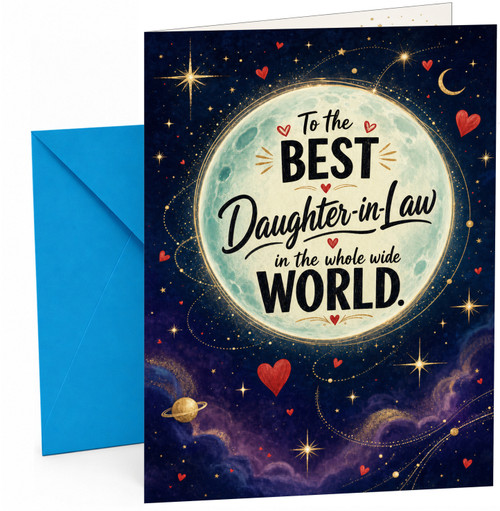 Daughter-in-Law Birthday Card Moon and Stars Night Sky