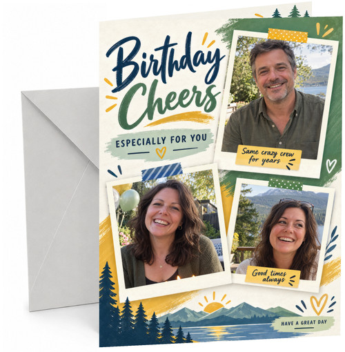 Completed card with Light Grey envelope