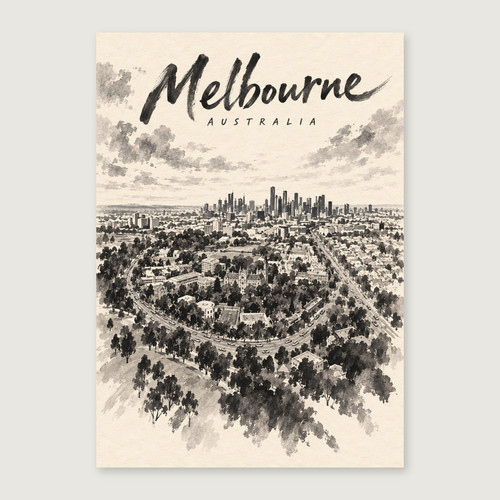 Complete unframed print; exact finished-paper ratio, digital studio view