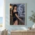Dark-haired siren in a midnight-blue gown resting a hand on a stone rail beside a lantern and fog-ringed harbour.; frame shown for styling only