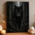 Black Wolf Forest Art Print - Nocturnal Watcher - matte canvas - independent room