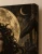 Lilith Queen Art Print - Moonlit Demon Portrait with Gold Jewelry - matte canvas - exact closeup