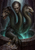 Three-headed serpentine creature rises from a stone well with coins nearby.