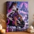 Cyberpunk fantasy woman Art Print - Neon motorcycle city art - matte canvas - independent room