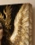 Powerful Athena Art Print - Greek Goddess in Dark Armour and Gold - matte canvas - exact closeup