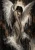 Scarred Seraph Art Print - Sorrowful Winged Fantasy Art - matte canvas - clean face