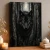 Nocturnal Watcher Wolf Art Print, Dark Forest Portrait - matte canvas - independent room