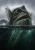 Forneus sea monster Art Print - Ars Goetia Demon Rising from the Ocean - matte canvas - clean face