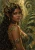 Woodland Fantasy Woman Art Print with Leaf Crown and Amber Jewelry - matte canvas - clean face